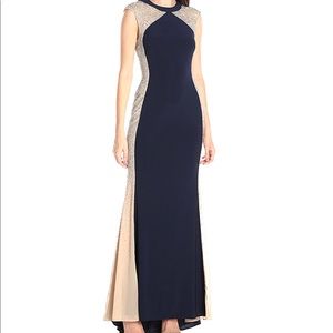 Xscape navy blue prom formal gown